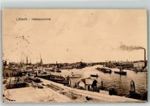 23552 W2400 Lübeck 1918 Gebrauchsspuren Hafen Feldpost WK I