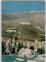 94252 W8371 Bayerisch Eisenstein Winter Hüttenstempel Arberseehaus Seilbahn