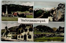 82497 W8101 Unterammergau 1966 Foto AK Kappel- Kirche Dr-A.Schuster-Haus Schulmeisterhaus Labergebirge