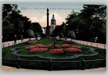 06108 O4002 Halle Saale 1919 Foto AK Denkmal Säule Postamt