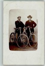 Privatfoto AK Fahrrad 1907 Gebrauchsspuren