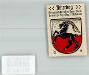 14913 O1700 Jüterbog Vignette Wappen Rückseite Werbung Kaffee HAG
