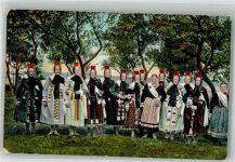 Frauengruppe in Tracht Serie 6 No. 155 Hess. Tracht, Mandt 1907