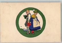 Liebespaar Trachten Schwarzwald 1908 Künstlerkarte