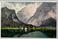 W8240 St. Bartholomä Wallfahrtskirche St. Bartholomä am Königssee Compton, E. H. 1932 Künstlerkarte