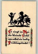 Engel Geige Spruch Verlag Leo Wilk 9 Scherenschnitt Künstlerkarte