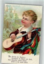 Junge mit Gitarre Naturfreunde Künstlerkarte