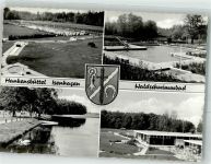 29386 W3122 Hankensbüttel Foto AK Isenhagen Minigolf Wappen Schwimmbad