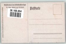 sign. Schüz Th. Abschied vom Elternhaus Volkskunstverlag Künstlerkarte