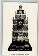 W3380 Goslar Alte hist. Original Kunst Uhr Bildhauer Herm. Wecken Uhr