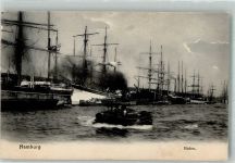 W2000 Hamburg Segelschiffhafen Barkasse Segelschiff Foto AK