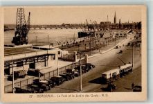 33000 Bordeaux Foto AK LKW Auto Straßenbahn Hafen