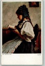 sign. Gebhardt, Karl Die junge Frau Lorle in Tracht ASM Münchener Künstler-Postkarte No. 121 Künstler Künstlerkarte