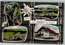 88171 W8999 Weiler-Simmerberg Foto AK Gasthaus Pension