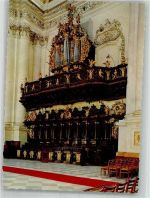 Sankt Florian Chorgestühl und Orgel in der Stiftskirche St. Florian Fotograf Kellner Kirchenorgel Foto AK