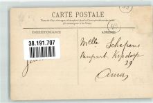 60350 Pierrefonds 1913 Foto AK Schloss Bahnhof Briefmarke Bildseite