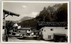 82481 W8102 Mittenwald 1940 Foto AK Dorfstraße mit der Virerspitze Fotograf Rudolf Rudolphi