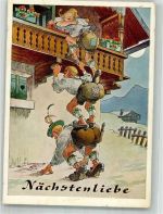 Nächstenliebe Münchener Bildkunst August Lengauer Nr. 3120a Berghumor