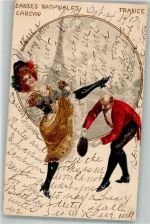 Paris Cancan Frau Nationaler Tanz Tanz 1902 Lithographie