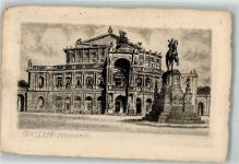 O8000 Dresden Opernhaus Radierung 1925 Künstlerkarte