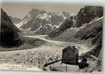 74400 Chamonix-Mont-Blanc Foto AK Bahnhof du Montenvers Mer de Glace Bergbahn