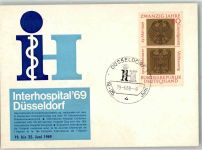 W4000 Düsseldorf Interhospital 69 Gewerbeausstellung 1969 Sonderstempel