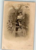 Kind Flöte Serie 7048 Edgar Schmidt, Dresden Lithographie