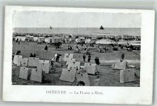 Ostende Oostende Foto AK Schwimmbad Strand Badekarren Zelte