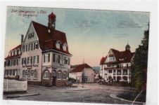 Bad Georgenthal i. Thür. Georgenplatz Hotel Klosterhof gelaufen Eckbug unten rechts Marke entfernt, sonst gut erhalten.
