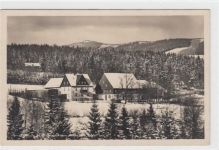 Heinzelbaude / Kreis Hirschberg - Jelenia Góra im Riesengebirge mit Blick nach dem Hochstein im Winter gelaufen 1929. Rückseite leicht stockfleckig, sonst gut erhalten