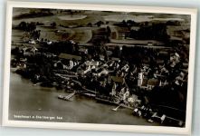 82402 W8124 Seeshaupt 1939 Foto AK Fliegeraufnahme des Ortes Kirche St. Michael und Hotel Post