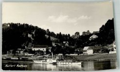 01824 O8324 Rathen Kurort , Sachs Foto AK Raddampfer Kurort Rathen