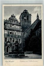 36251 W6430 Bad Hersfeld 1935 Foto AK Rathaus und Lullusbrunnen