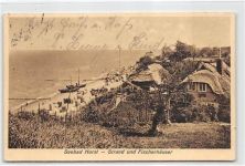 Seebad / Horst - Kreis Greifenberg / Powiat Gryficki. Strand und Fischerhäuser gelaufen. Leichte Stempelspuren, sonst gut erhalten