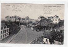 Leisnig mit König Friedrich - August - Kaserne. Feldpost, mit Stempel von 1915. Gute Erhaltung.