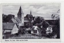 Bremen, Krs. Soest mit Blick auf die Kirche gelaufen, mit Marke und Stempel von 1942. Leicht bügig, leicht fleckig, sonst gut erhalten