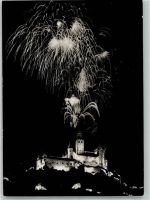 56338 W5423 Braubach Foto AK Feuerwerk Marksburg
