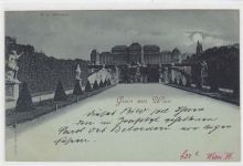 Mondscheinkarte Gruss aus Wien. K. k. Belvedere. Karte beschrieben Gute Erhaltung.