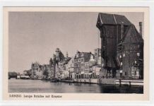 Danzig / Gdansk mit Lange Brücke und Krantor ungelaufen Gute Erhaltung.