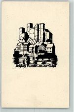 65594 W6258 Runkel , Lahn - Schloß Runkel Scherenschnitt v. A.M. Schwindt