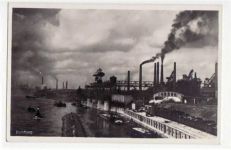 Duisburg mit Wirtschaftsgebiet am Rheinufer gelaufen, mit Marke und Stempel von 1931. Gute Erhaltung.