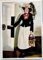 Im Schwammerlhut Tracht aus dem Salzkammergut AK Trachten Österreich 1942 Gebrauchsspuren