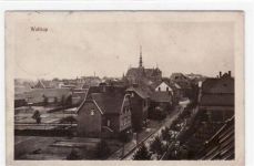 Waltrop mit Gesamtansicht. Feldpost, Stempel von 1914 kleiner Knick unten rechts, leichter Stempeldurchdruck, leicht fleckig, sonst gut erhalten