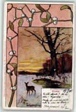 Jahreszeit Zima Winter AK Splitgerber, A. & F. 1900 Gebrauchsspuren