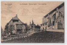 Darmstadt. Haus Christiansen, Russische Kapelle und Ernst Ludwig Haus gelaufen. Leichte Stempelspuren, sonst gut erhalten Kunstgeschichte Darmstadt