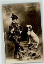 Sylvester Schäffer jr. Jäger Jagdhund Stummfilm Foto AK
