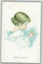Mädis Nachtgebet AK Frank, E. Lithographie