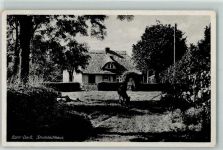 18375 O2382 Born , Darß - Strohdachhaus Esel Garten