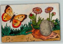 Schmetterling Marienkäfer Schnecke Ausmalkarte Gebrauchsspuren