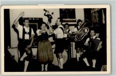 Schuhplattlertanz Blasinstrumente Volkstanz 1954 Privatfoto KEINE AK